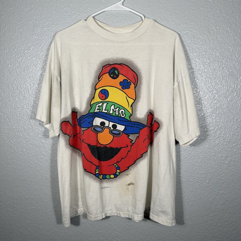 Vintage 90s Single Stitch Elmo T-Shirt Men’s Size XL Cotton (READ)
